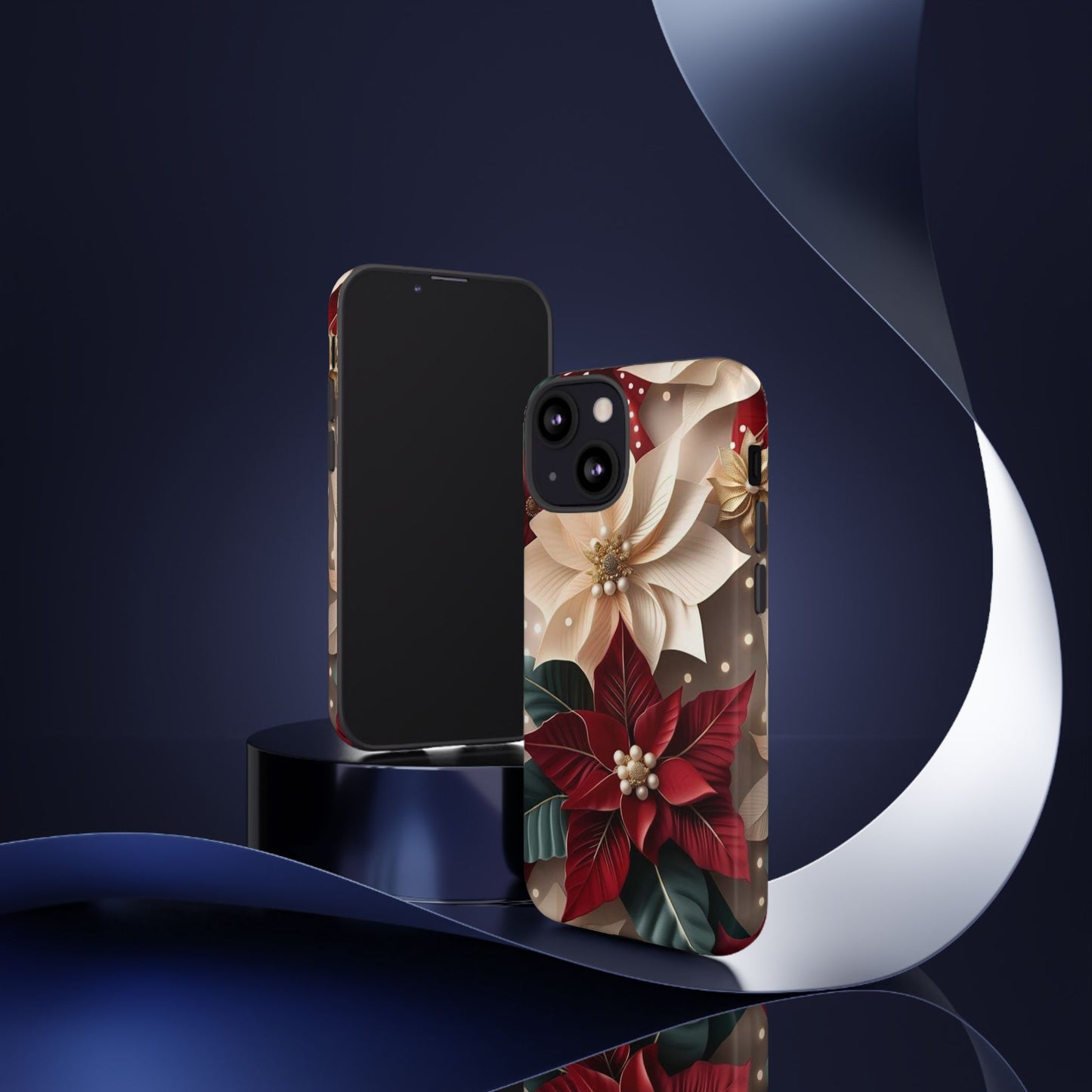 Festive Floral Phone Case - Holiday Design for Tough Protection