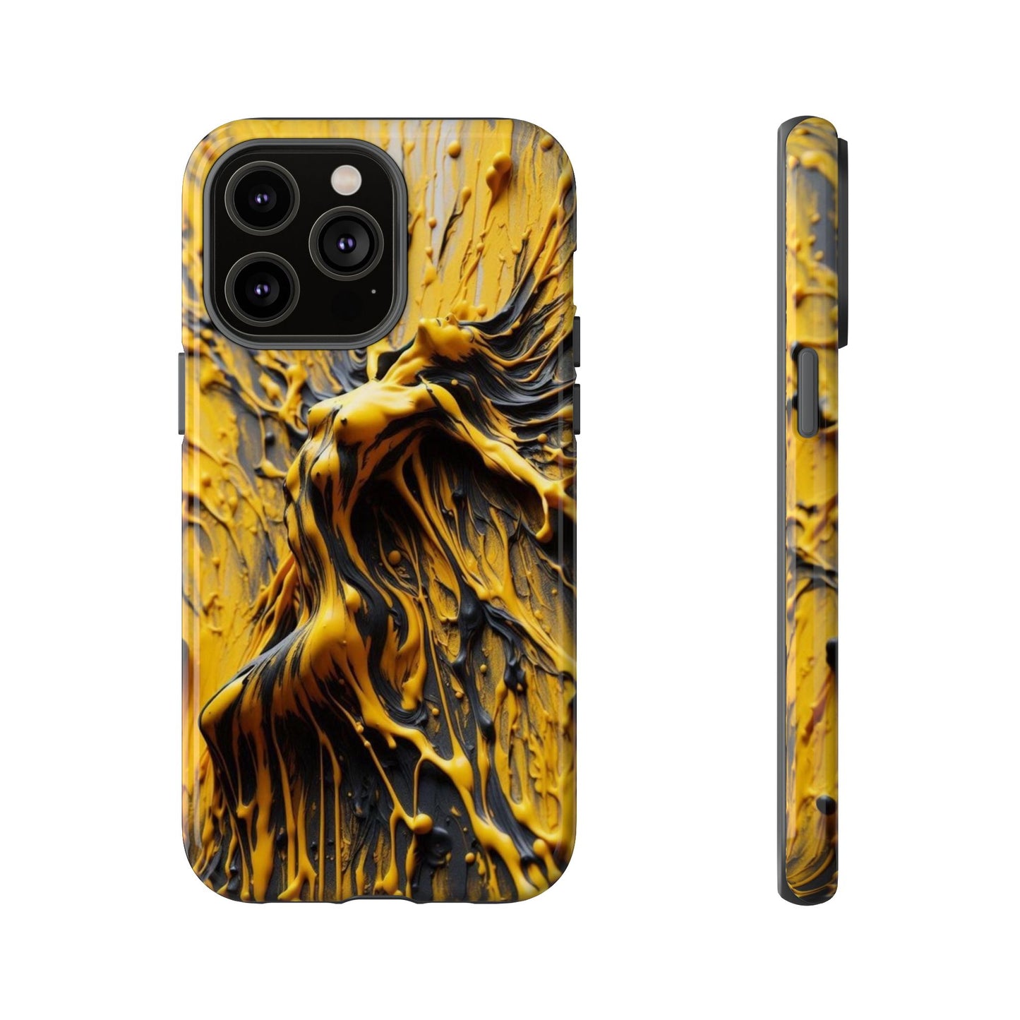 Bold Art Phone Case - Vibrant Yellow Abstract Design