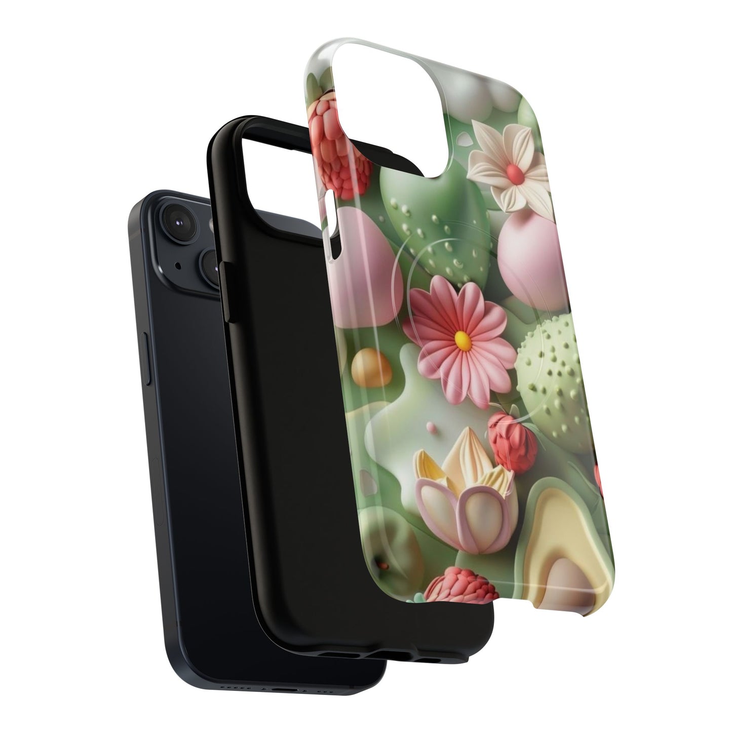 Floral Tough Magnetic Phone Case - Vibrant Cactus Design for Flower Lovers