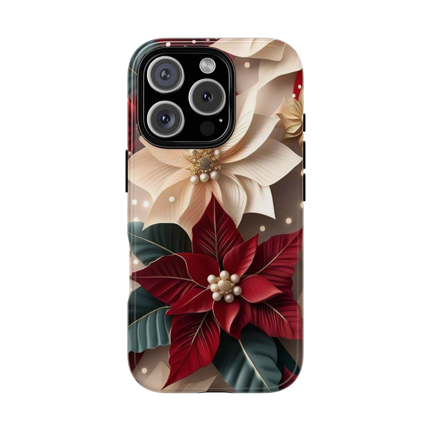 Festive Floral Phone Case - Holiday Design for Tough Protection