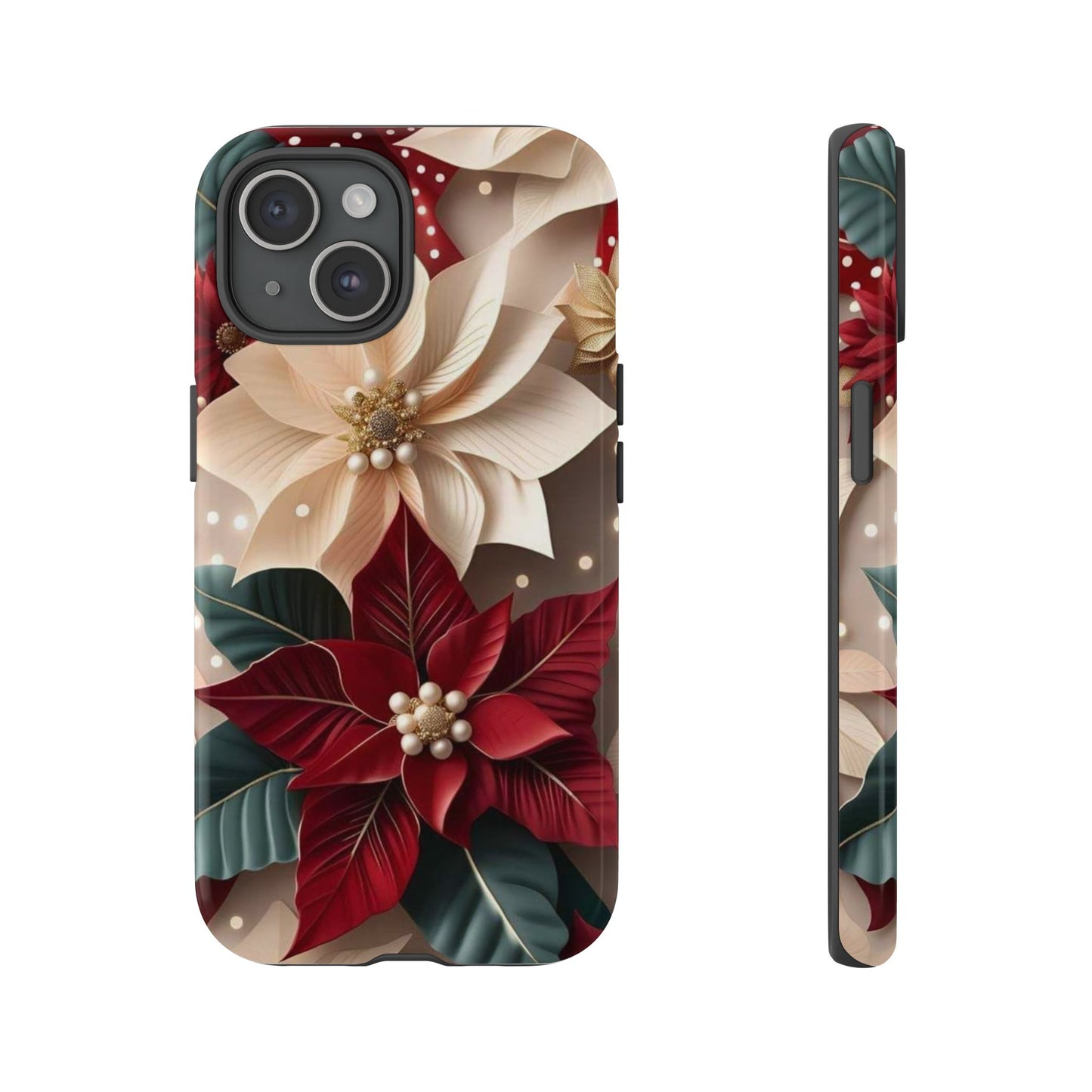 Festive Floral Phone Case - Holiday Design for Tough Protection