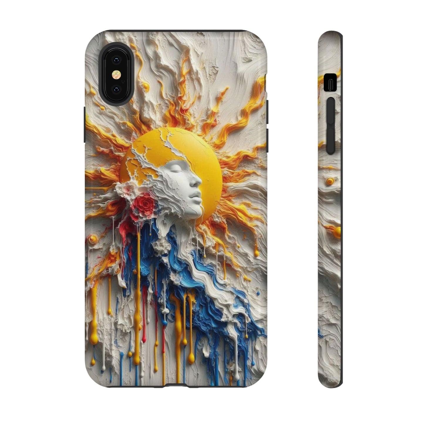 Artistic Phone Case - Sun & Floral Design for Creative Souls