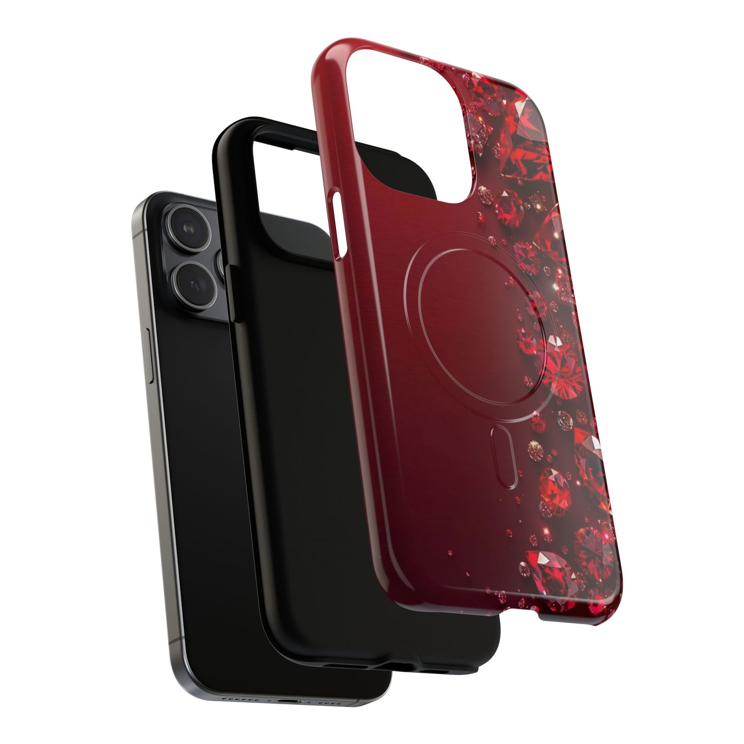 Gemstone Red Tough Magnetic Phone Case - Stylish and Durable Protection