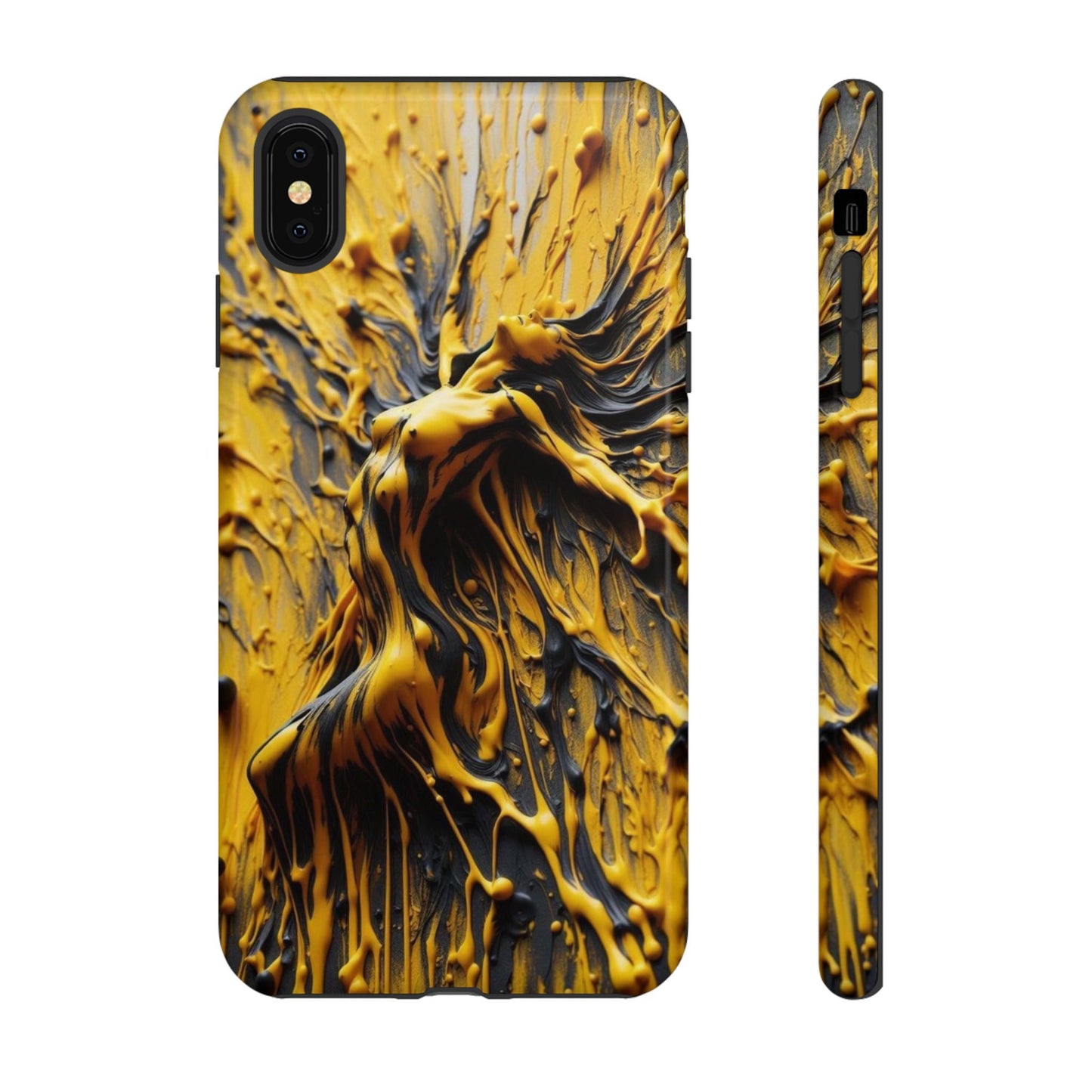 Bold Art Phone Case - Vibrant Yellow Abstract Design