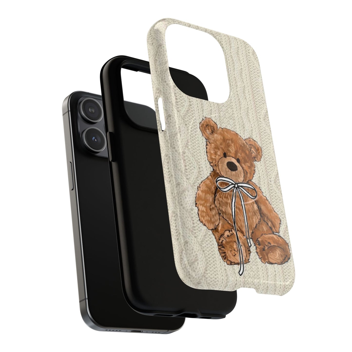 Cozy Bear Magnetic Phone Case - Cute Knit Design for All Ages