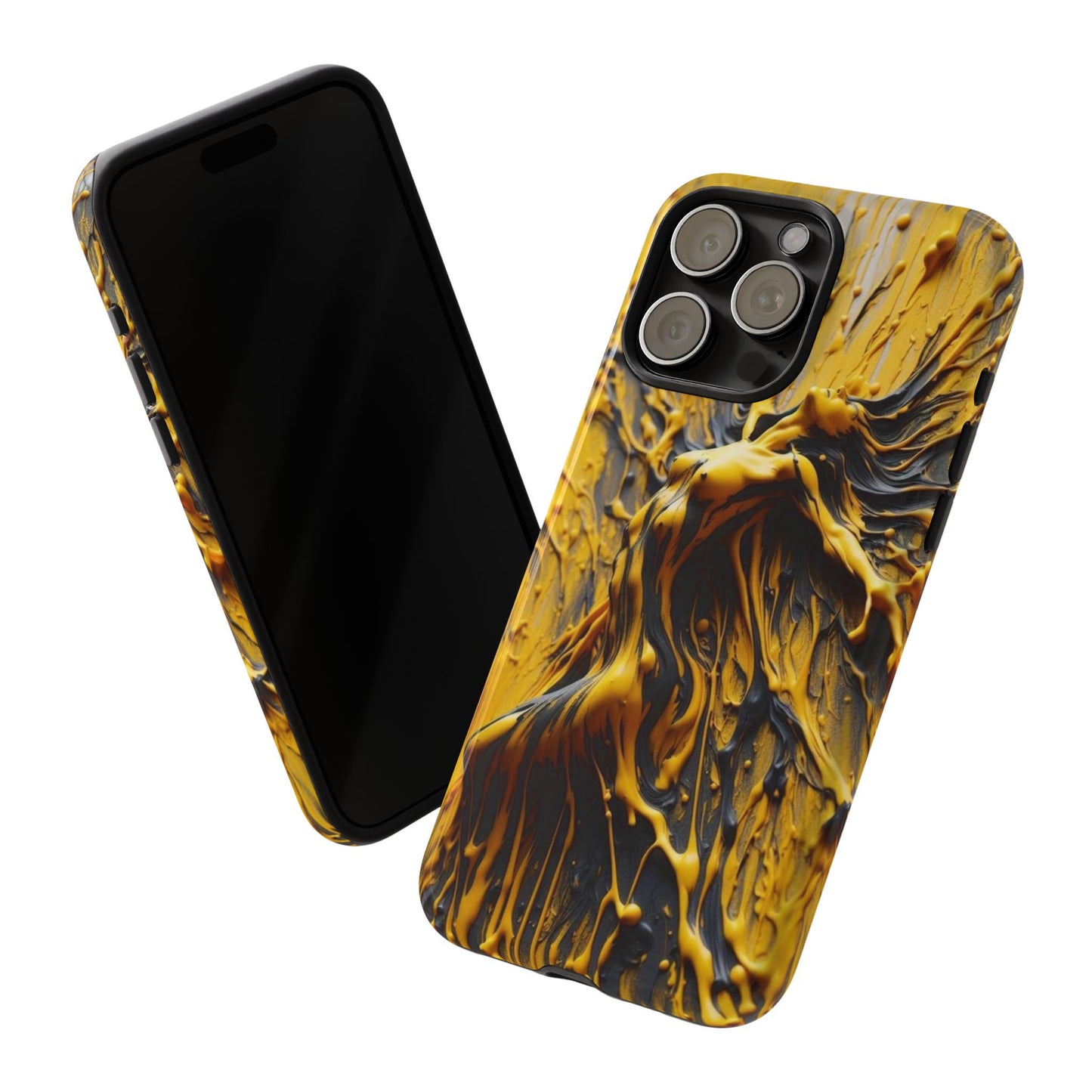 Bold Art Phone Case - Vibrant Yellow Abstract Design