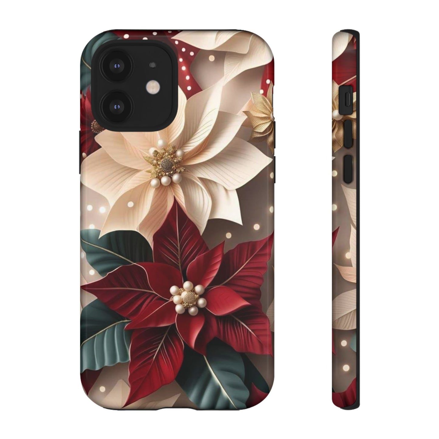 Festive Floral Phone Case - Holiday Design for Tough Protection