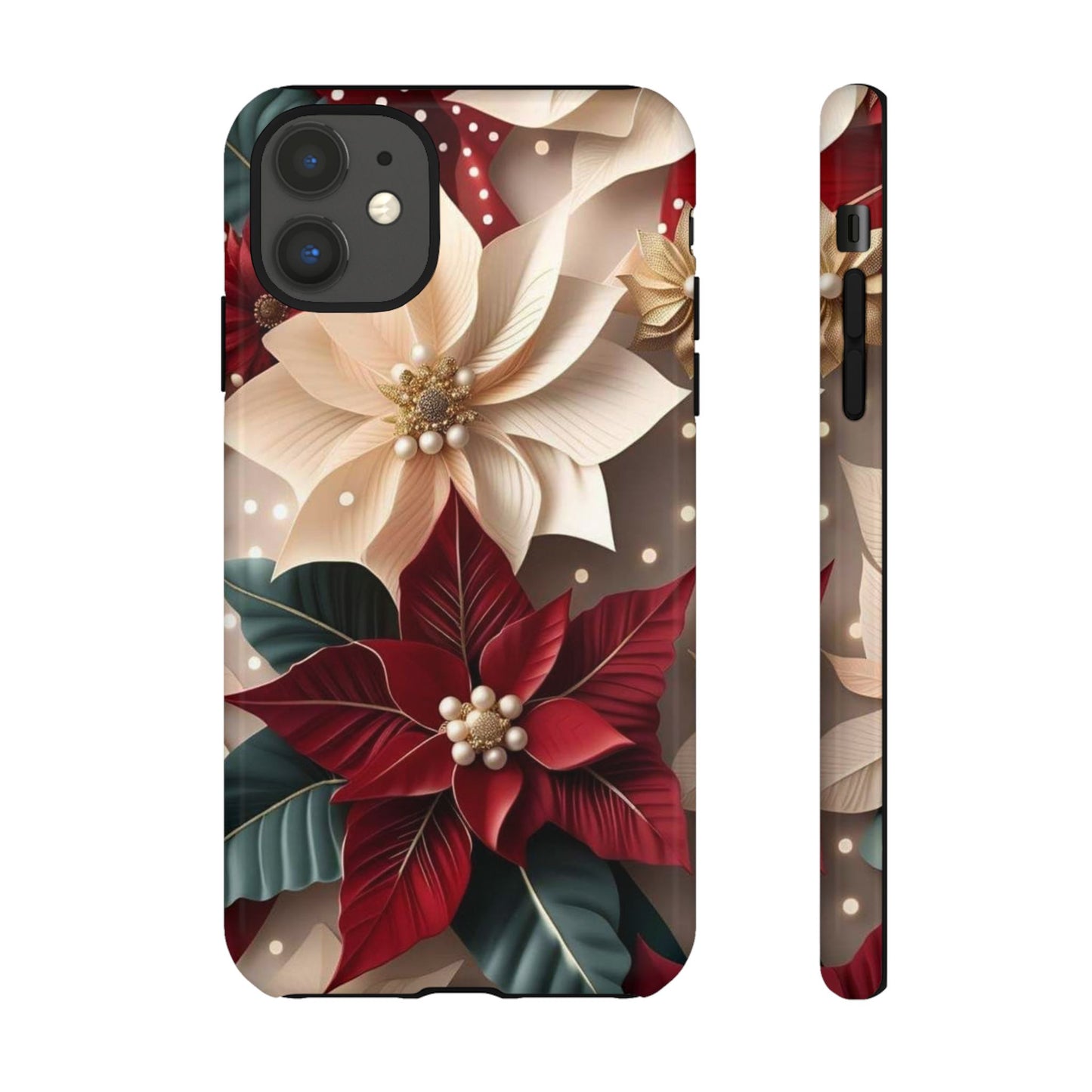 Festive Floral Phone Case - Holiday Design for Tough Protection