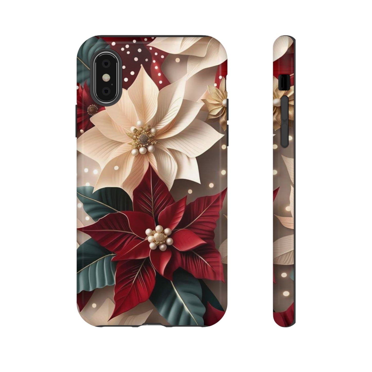 Festive Floral Phone Case - Holiday Design for Tough Protection