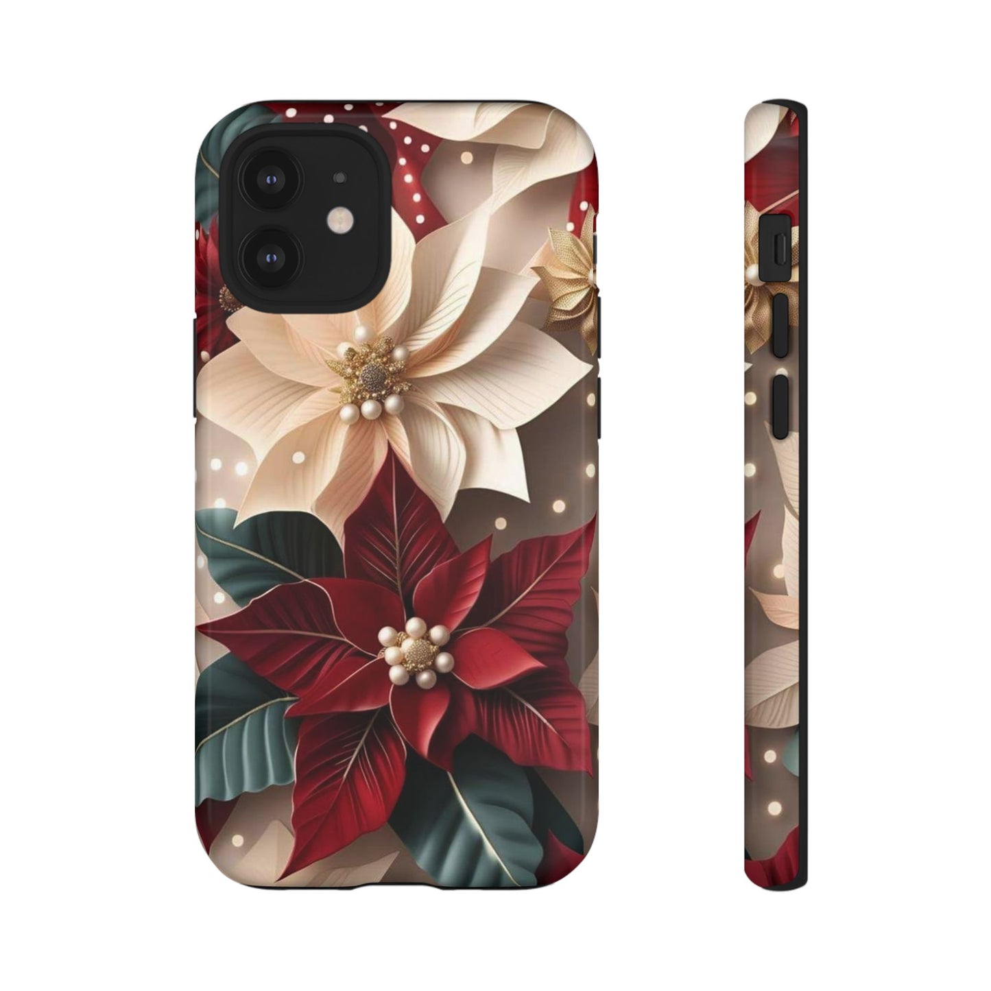 Festive Floral Phone Case - Holiday Design for Tough Protection