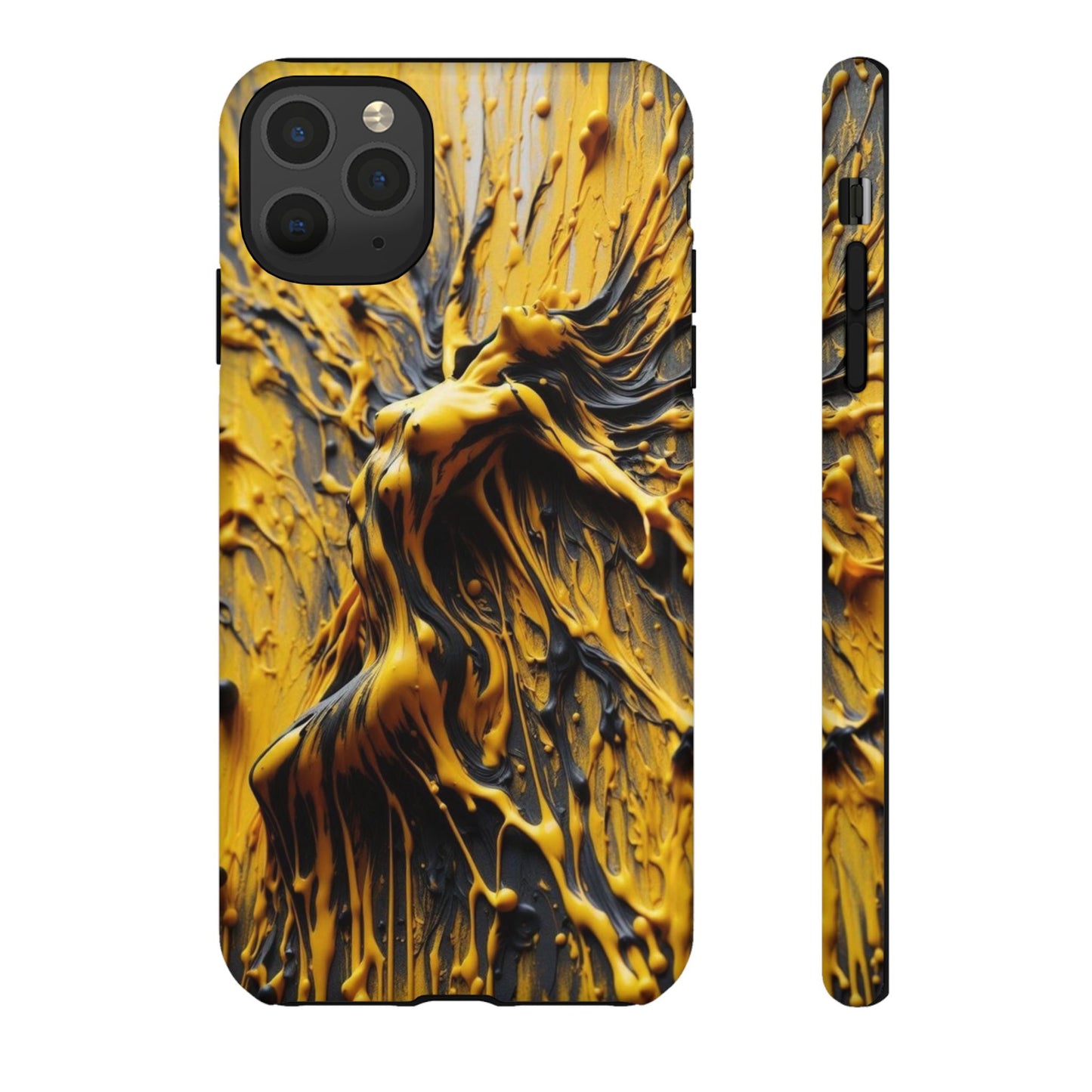 Bold Art Phone Case - Vibrant Yellow Abstract Design