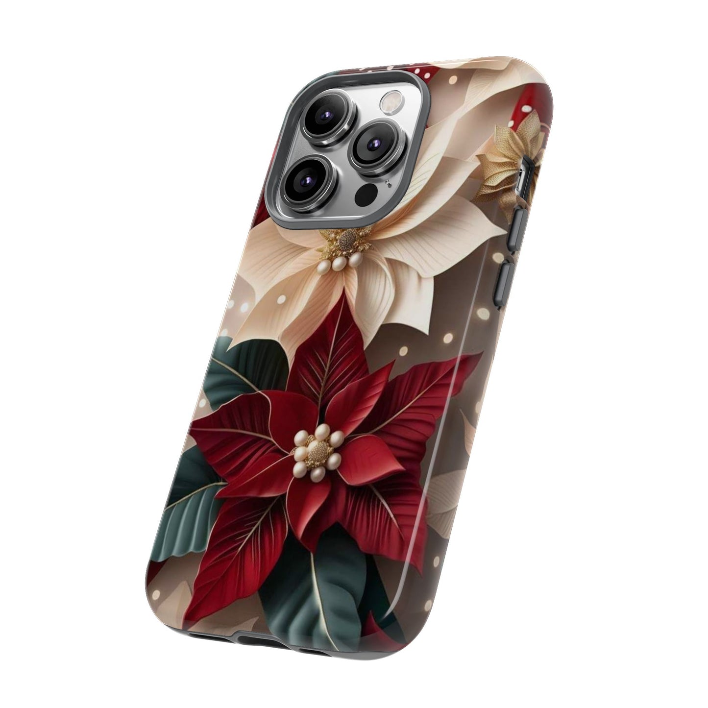 Festive Floral Phone Case - Holiday Design for Tough Protection