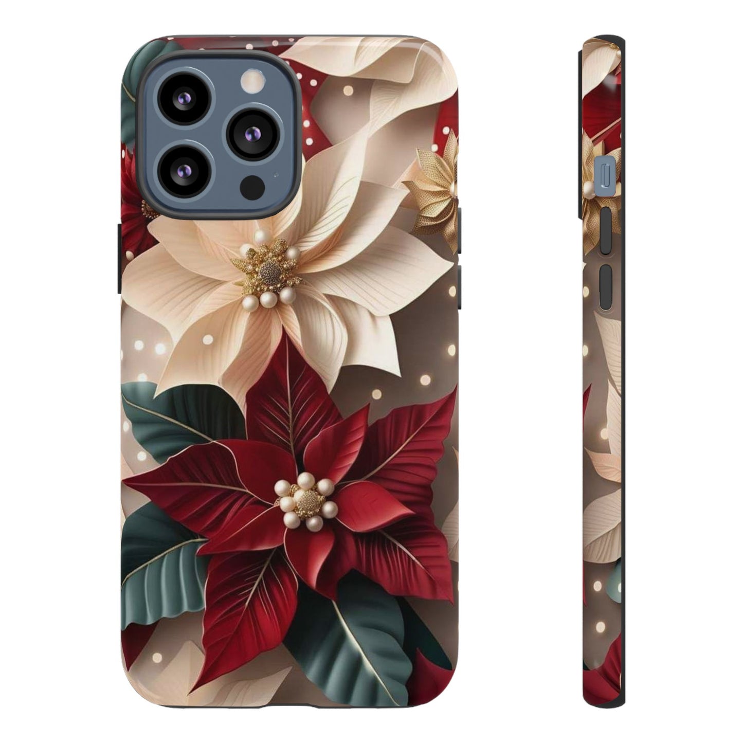 Festive Floral Phone Case - Holiday Design for Tough Protection