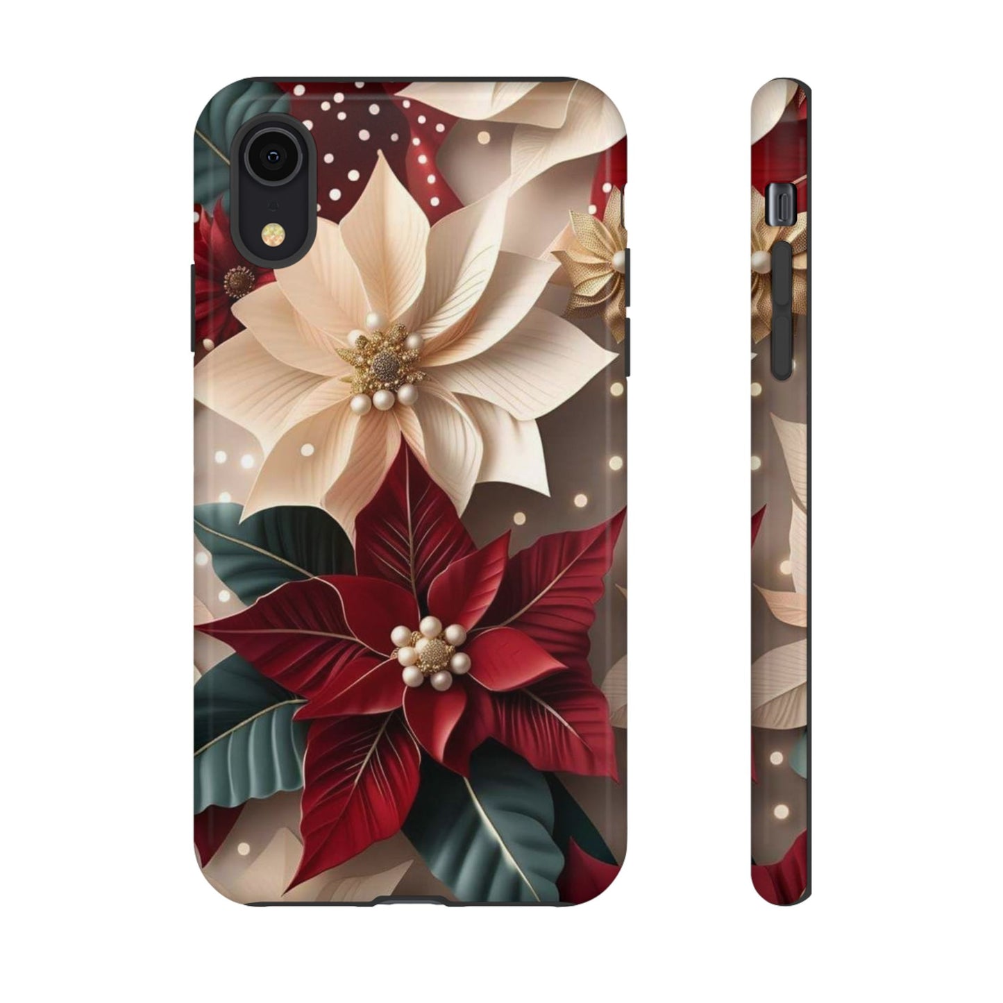 Festive Floral Phone Case - Holiday Design for Tough Protection