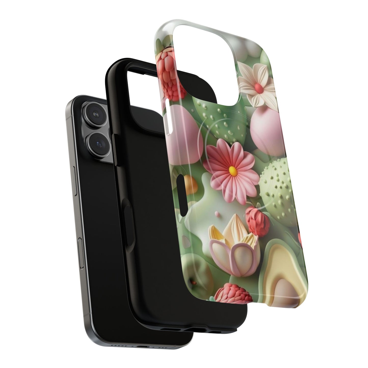 Floral Tough Magnetic Phone Case - Vibrant Cactus Design for Flower Lovers