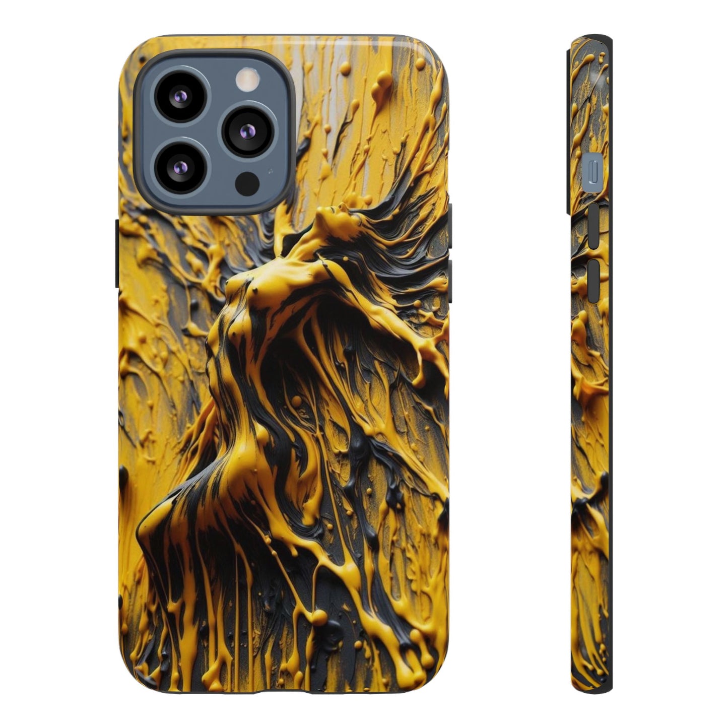 Bold Art Phone Case - Vibrant Yellow Abstract Design