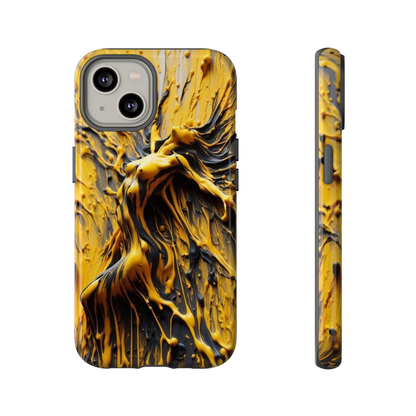 Bold Art Phone Case - Vibrant Yellow Abstract Design