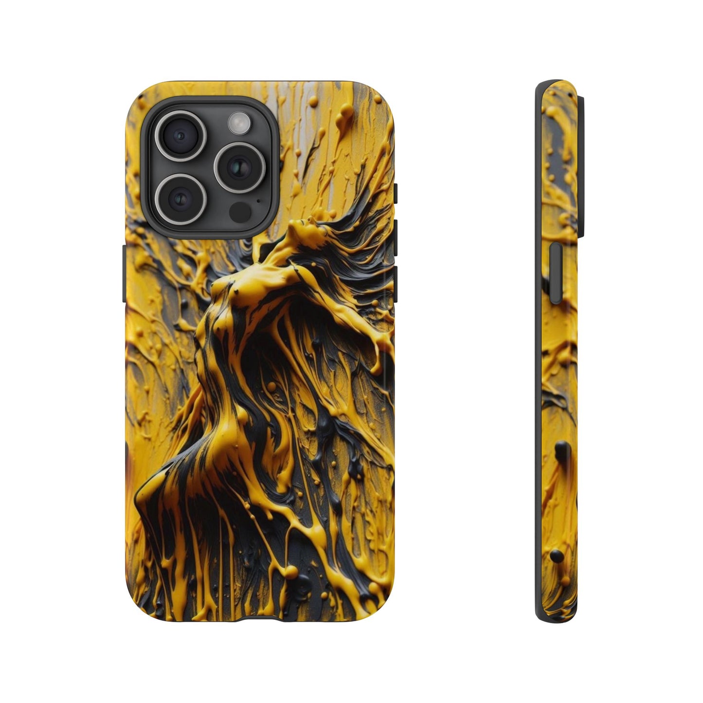 Bold Art Phone Case - Vibrant Yellow Abstract Design