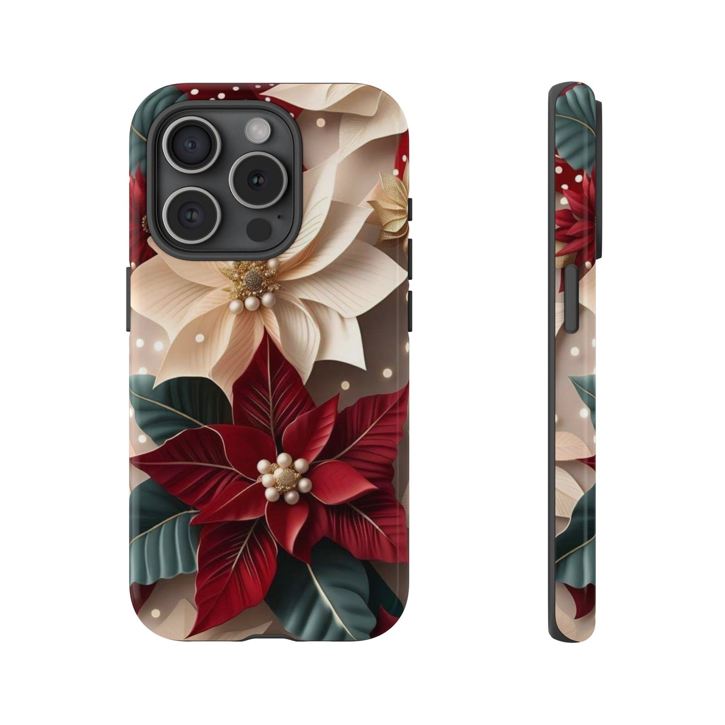 Festive Floral Phone Case - Holiday Design for Tough Protection