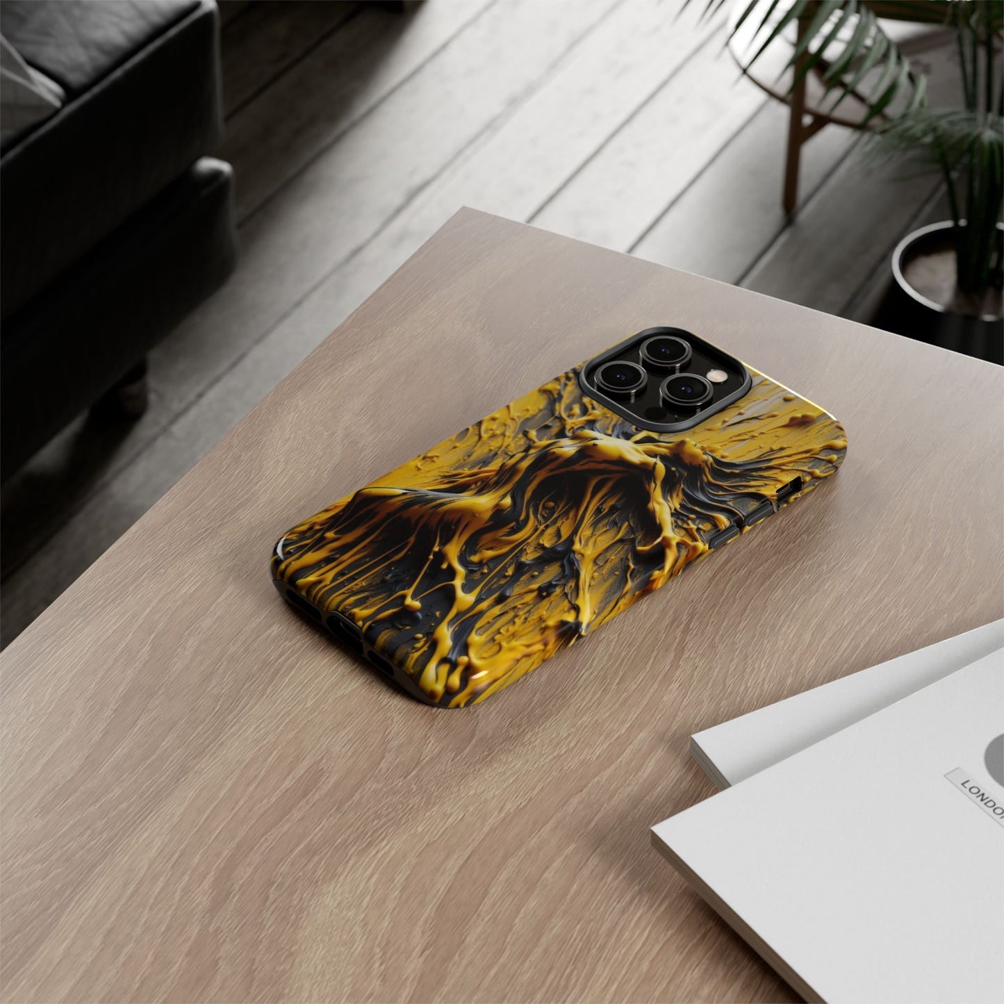 Bold Art Phone Case - Vibrant Yellow Abstract Design