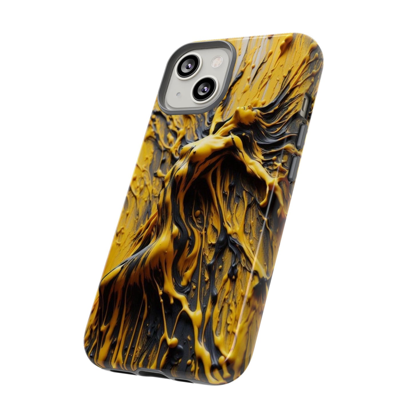 Bold Art Phone Case - Vibrant Yellow Abstract Design