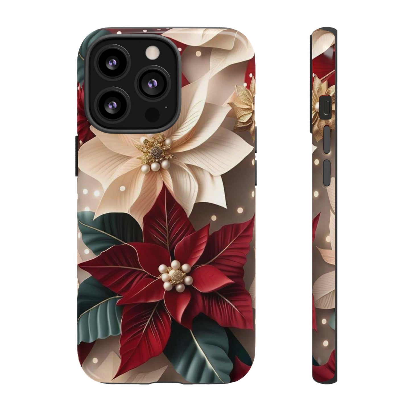 Festive Floral Phone Case - Holiday Design for Tough Protection