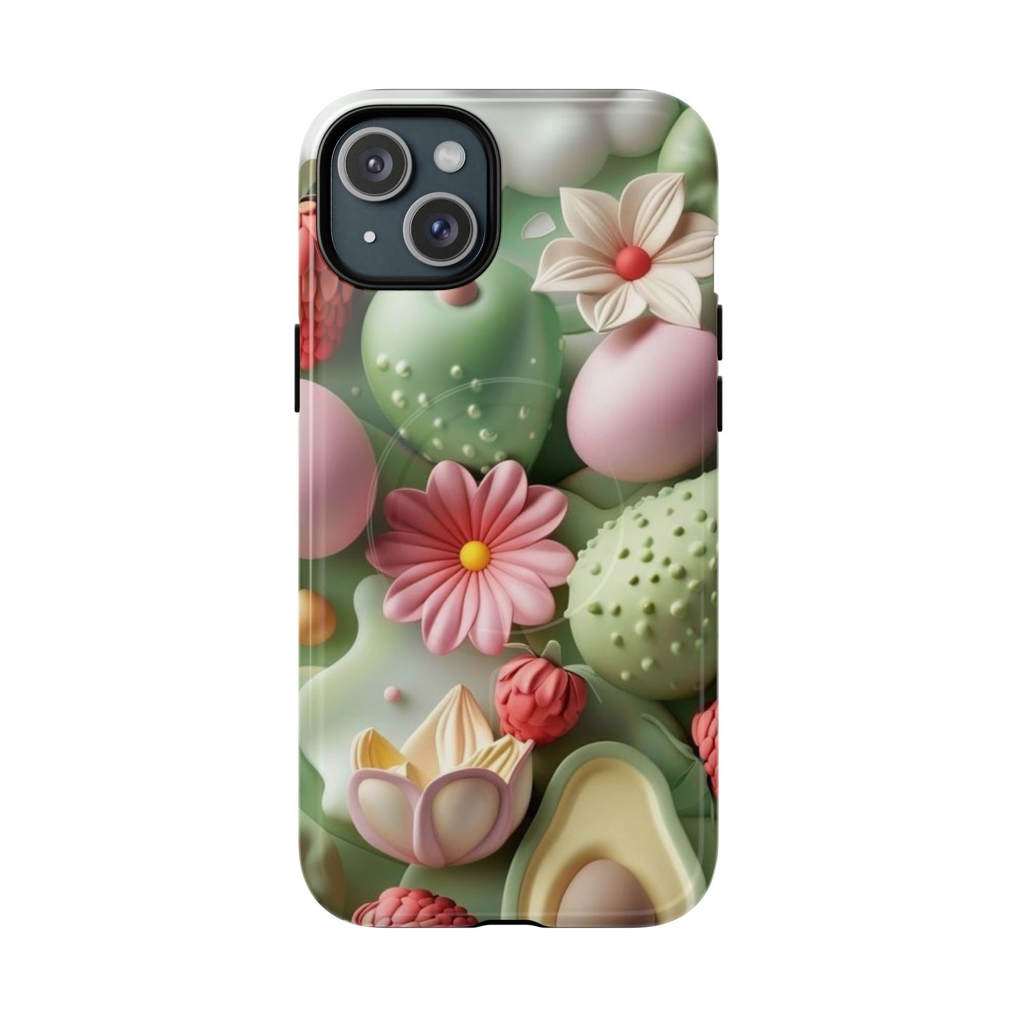 Floral Tough Magnetic Phone Case - Vibrant Cactus Design for Flower Lovers