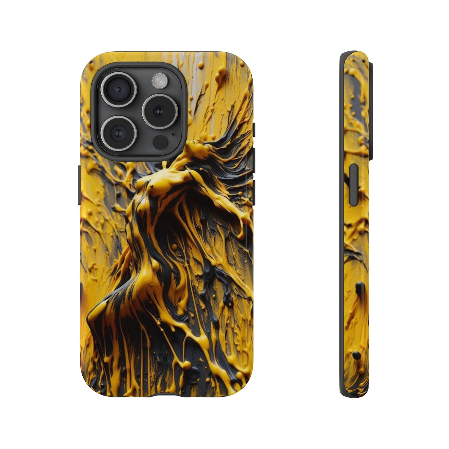 Bold Art Phone Case - Vibrant Yellow Abstract Design