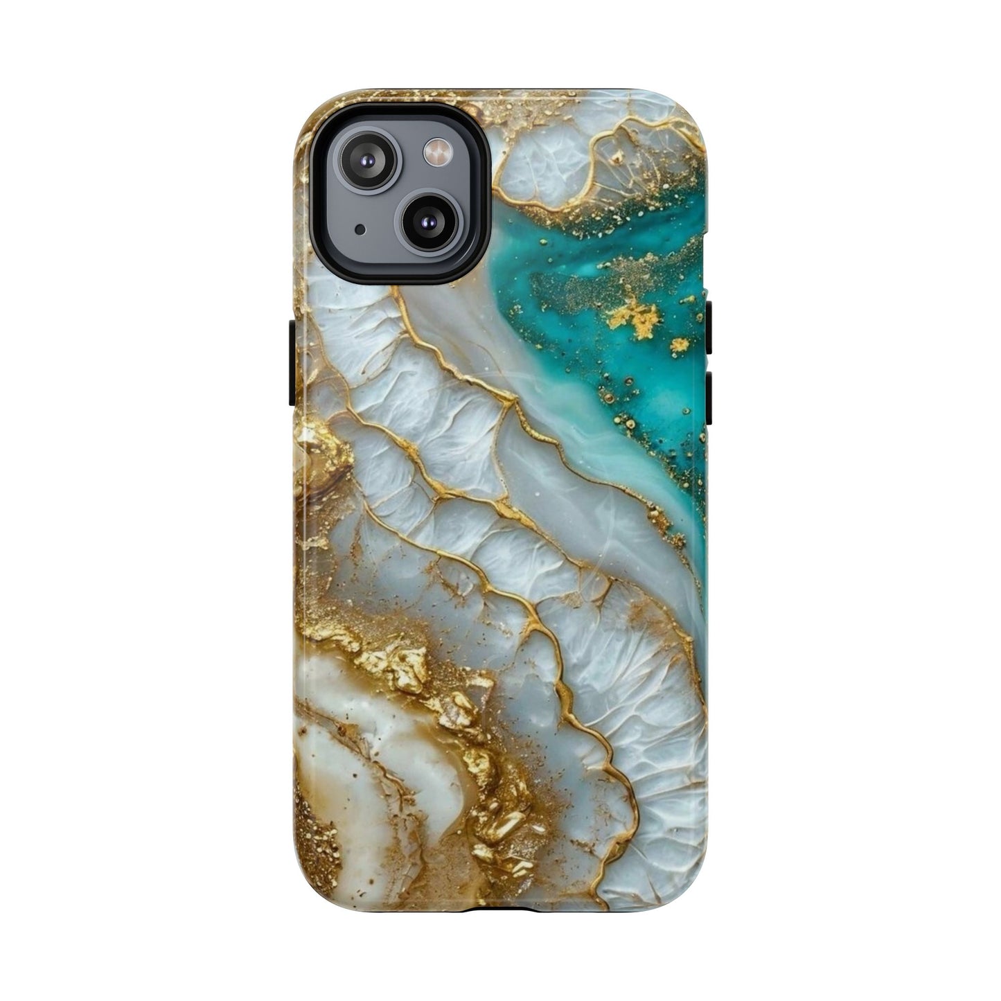 Elegant Tough Magnetic Phone Case with Marble Design