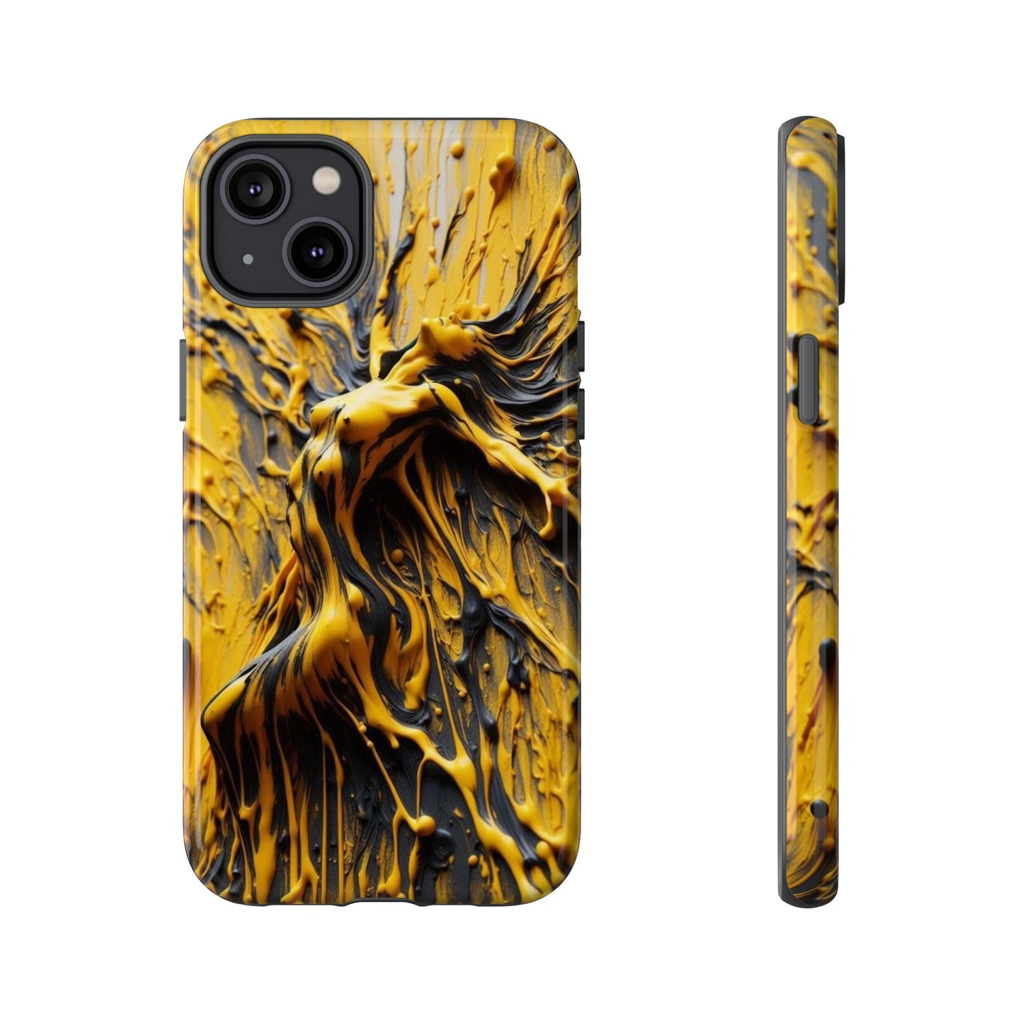 Bold Art Phone Case - Vibrant Yellow Abstract Design