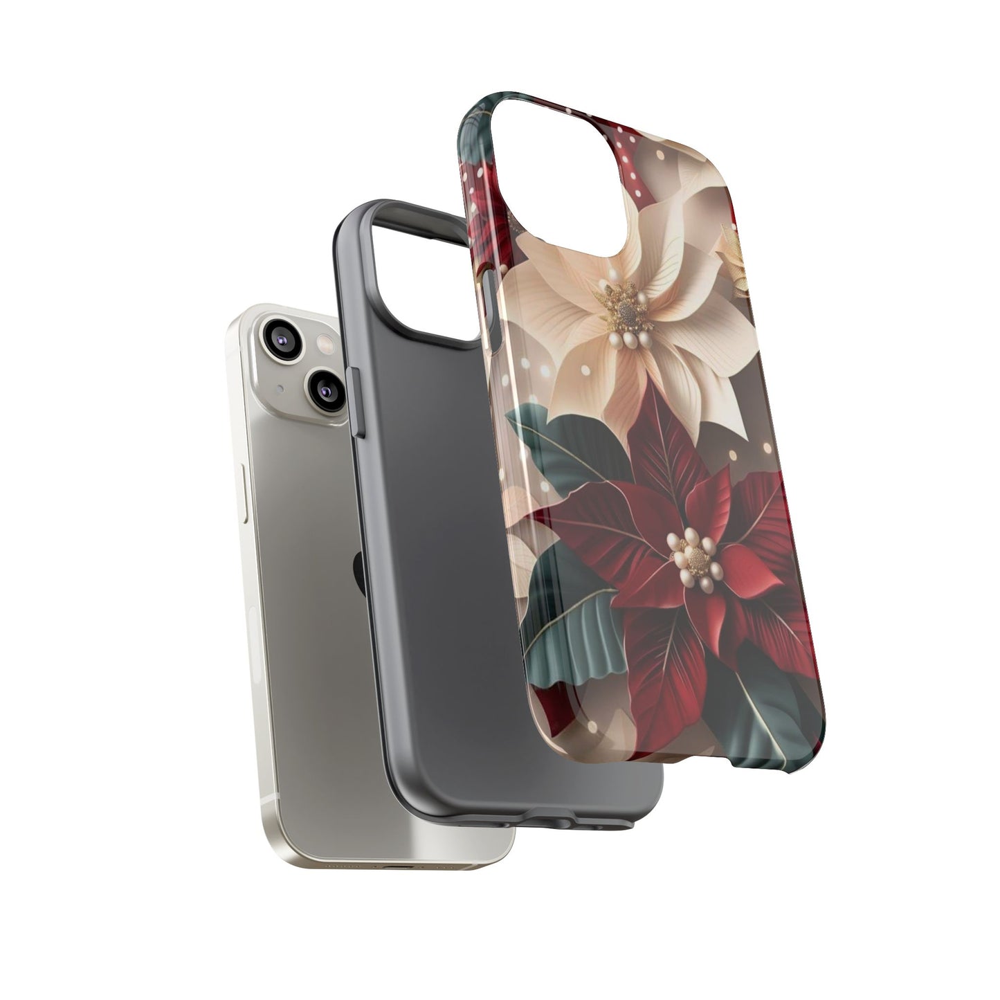 Festive Floral Phone Case - Holiday Design for Tough Protection