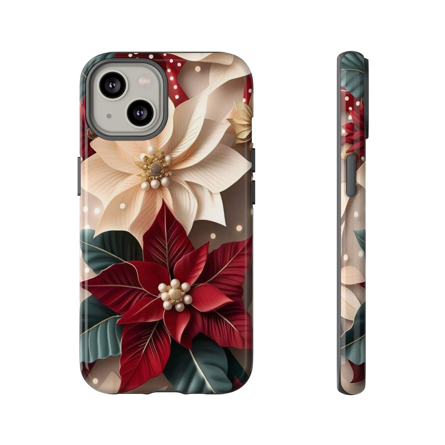 Festive Floral Phone Case - Holiday Design for Tough Protection