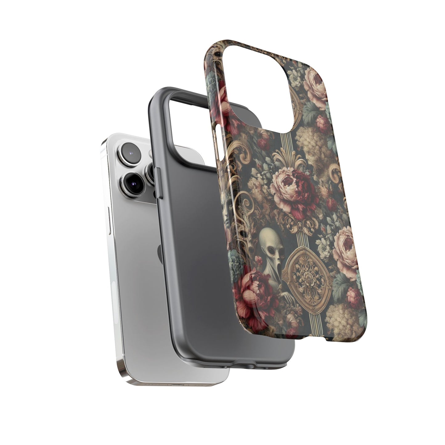 Elegant Alien Floral Phone Case - Tough Cases for Unique Style