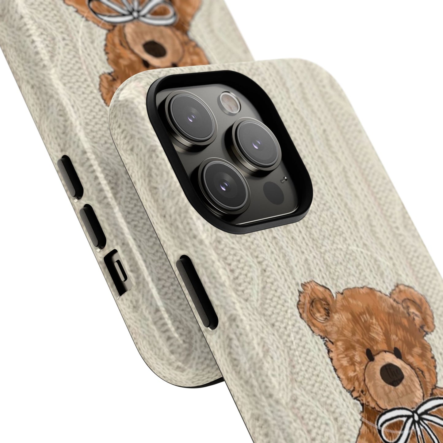 Cozy Bear Magnetic Phone Case - Cute Knit Design for All Ages