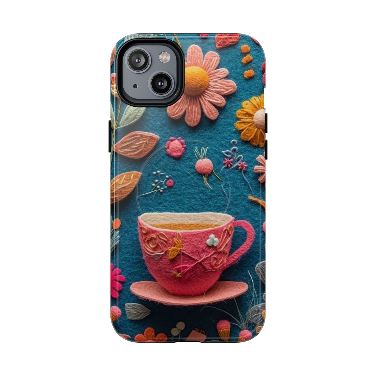 Floral Embroidered Tough Magnetic Phone Case