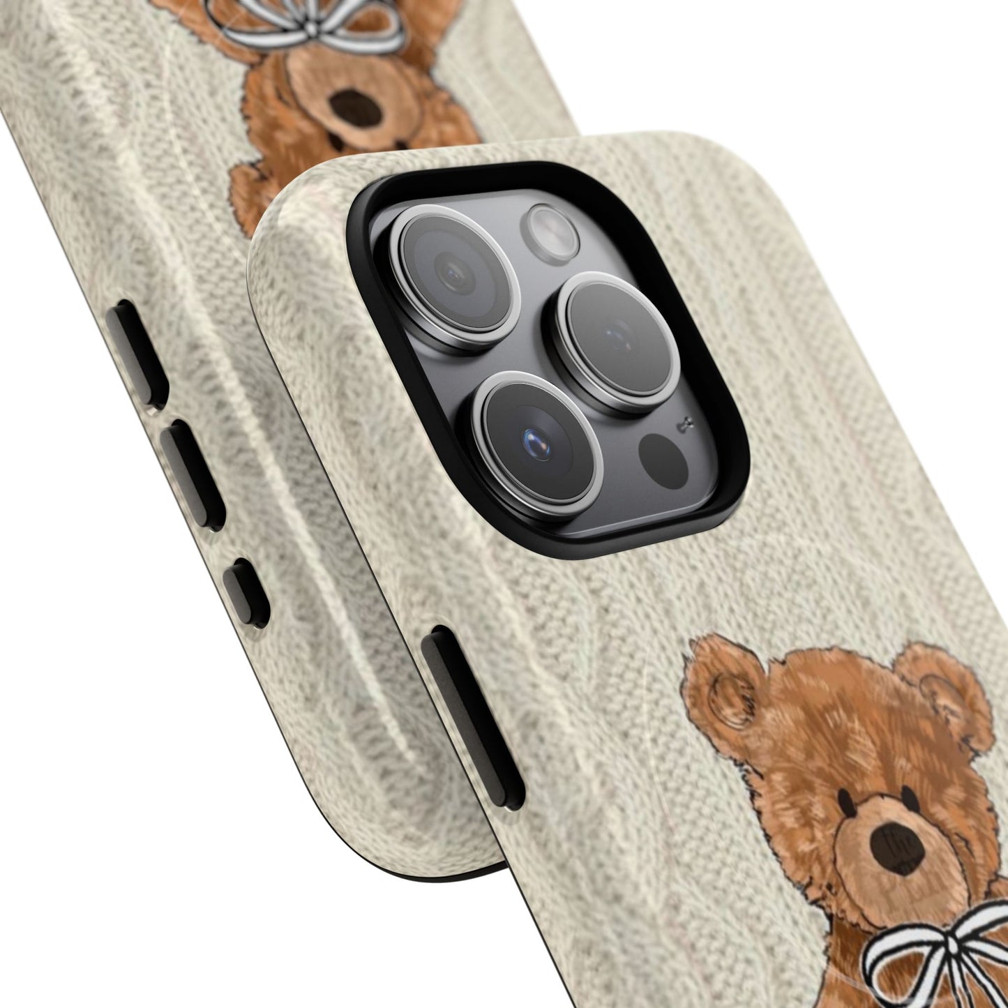 Cozy Bear Magnetic Phone Case - Cute Knit Design for All Ages