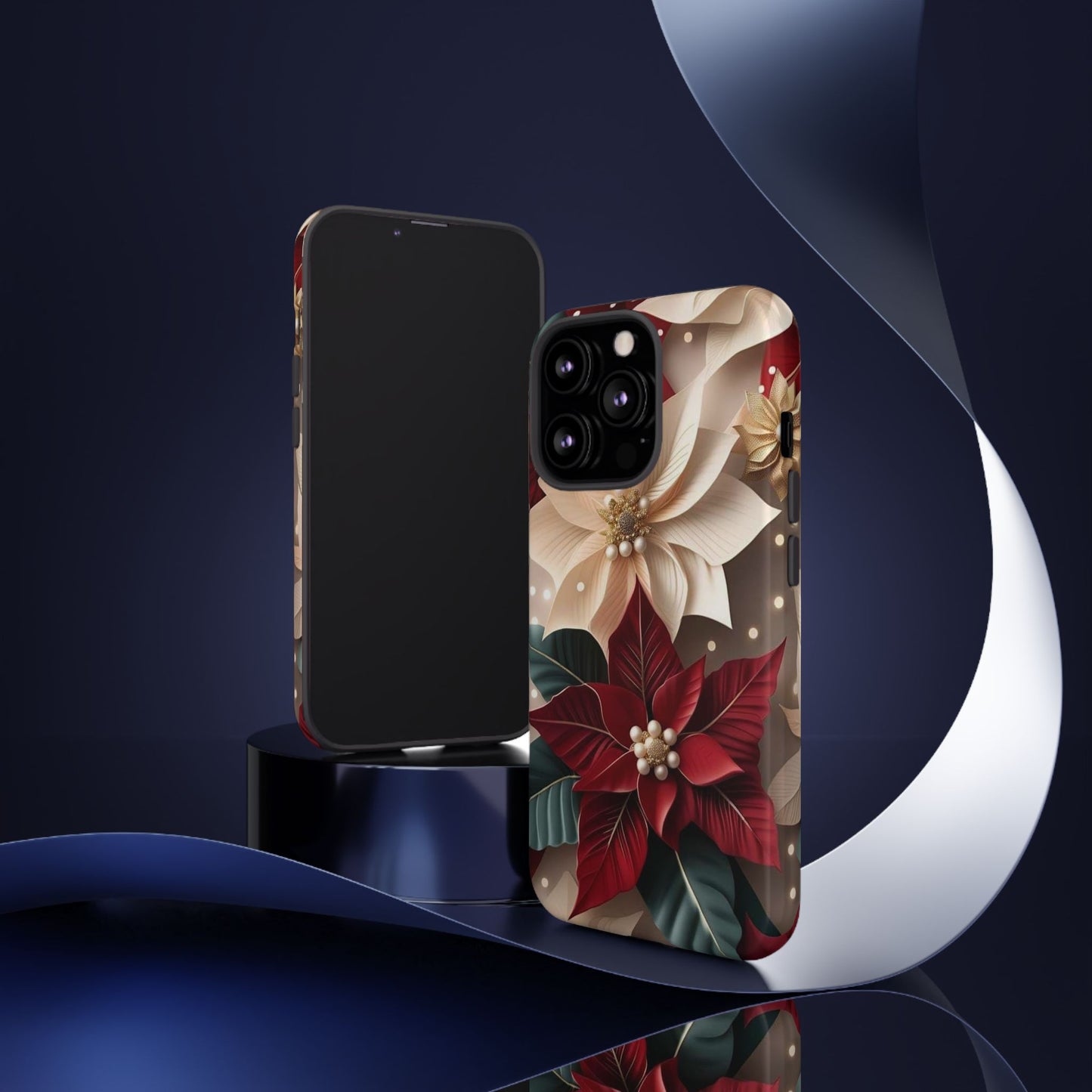 Festive Floral Phone Case - Holiday Design for Tough Protection