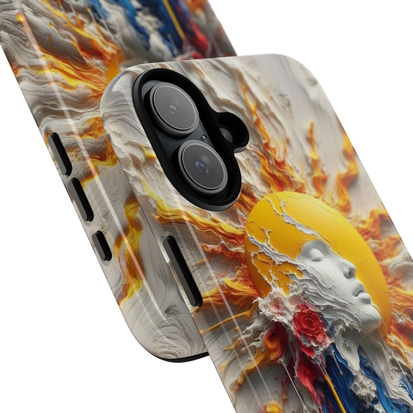 Artistic Phone Case - Sun & Floral Design for Creative Souls