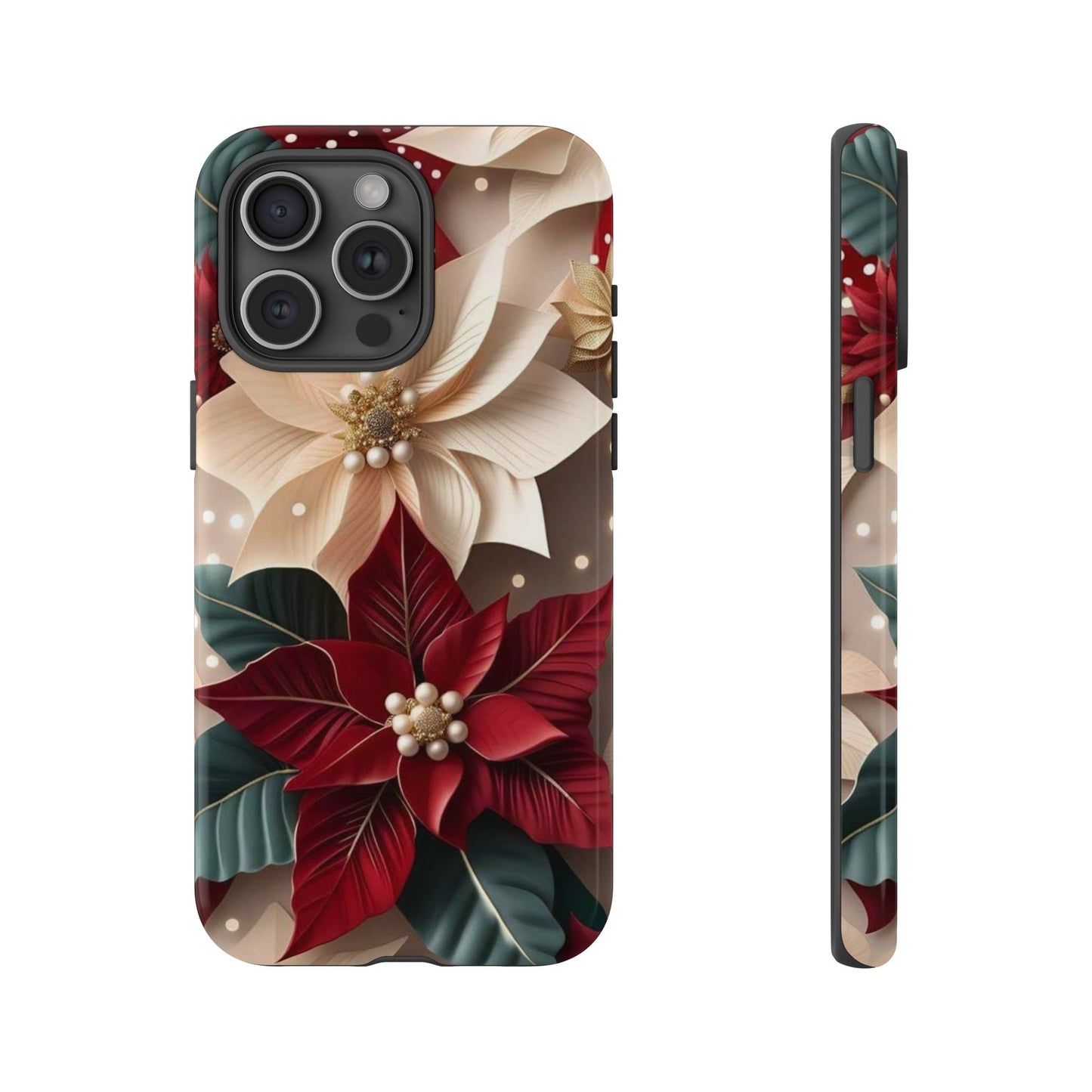 Festive Floral Phone Case - Holiday Design for Tough Protection