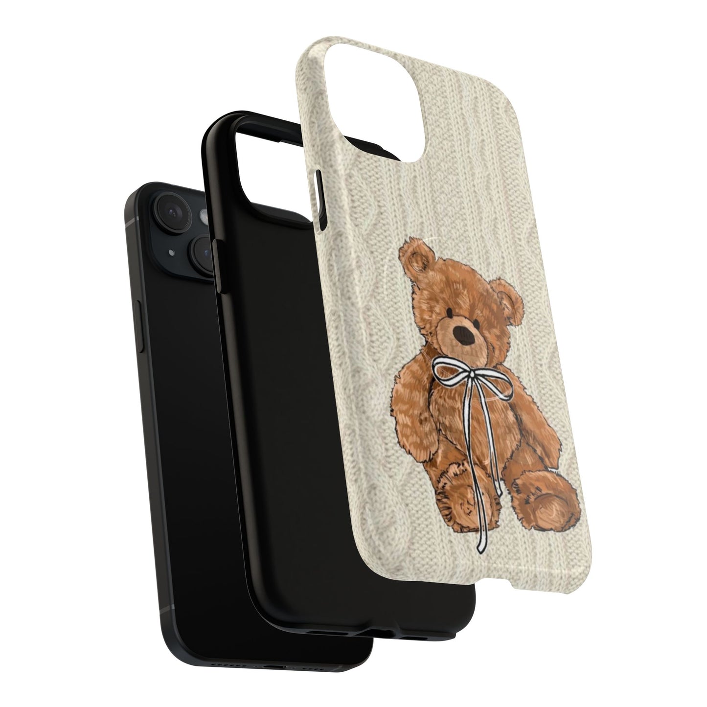 Cozy Bear Magnetic Phone Case - Cute Knit Design for All Ages