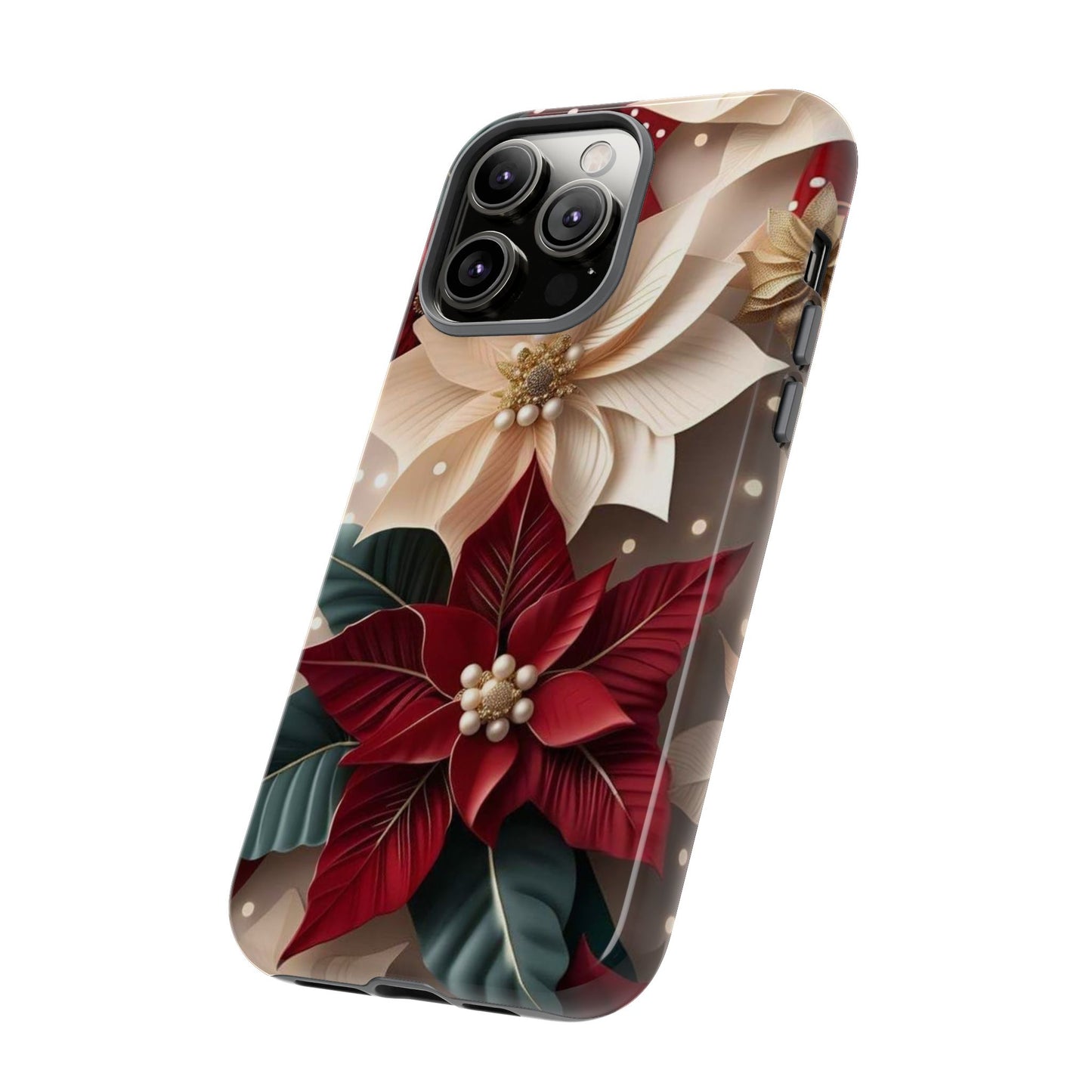 Festive Floral Phone Case - Holiday Design for Tough Protection