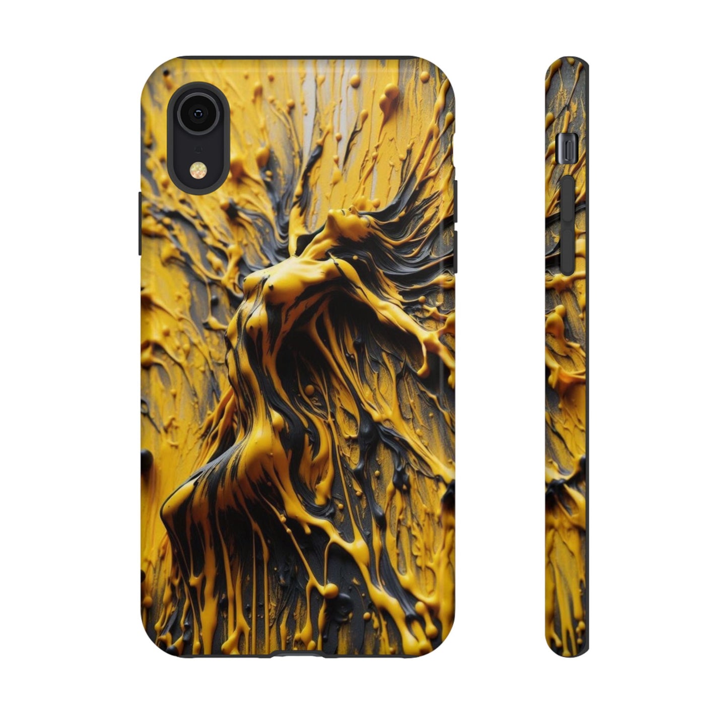 Bold Art Phone Case - Vibrant Yellow Abstract Design