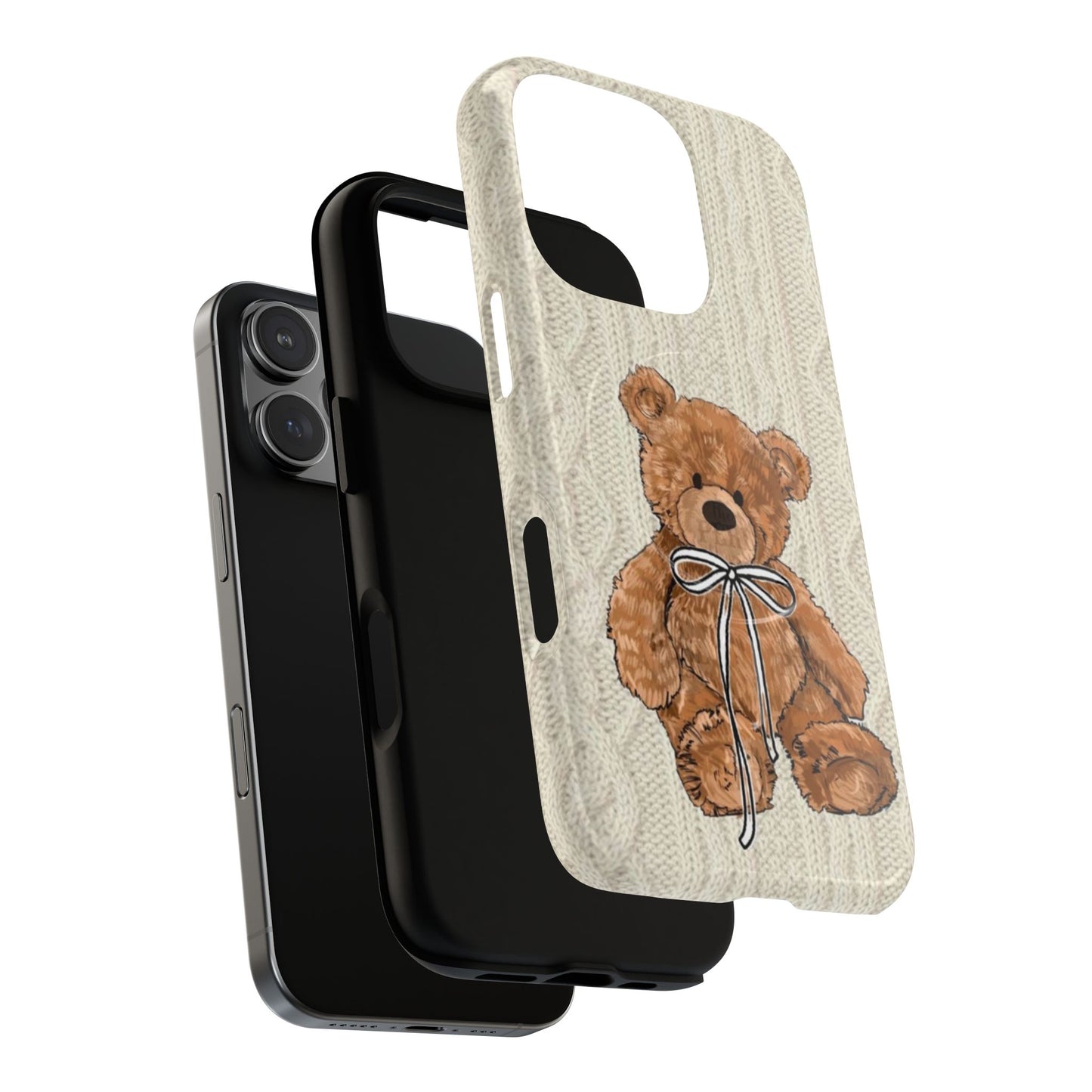 Cozy Bear Magnetic Phone Case - Cute Knit Design for All Ages