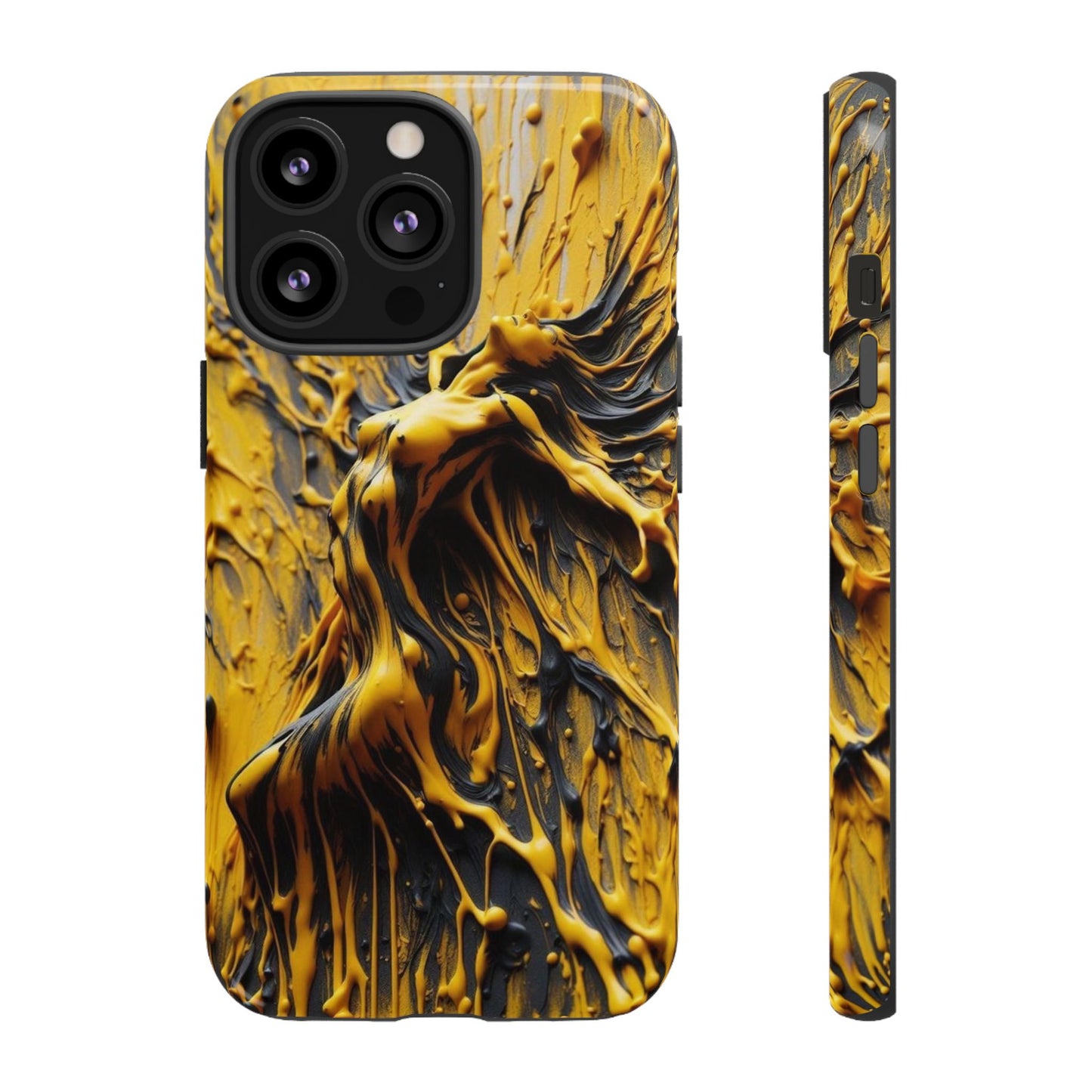 Bold Art Phone Case - Vibrant Yellow Abstract Design