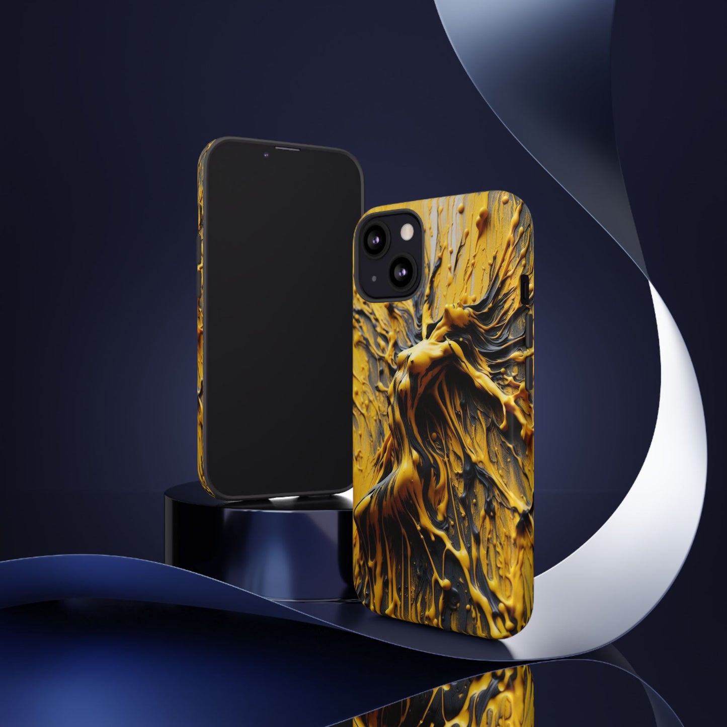 Bold Art Phone Case - Vibrant Yellow Abstract Design