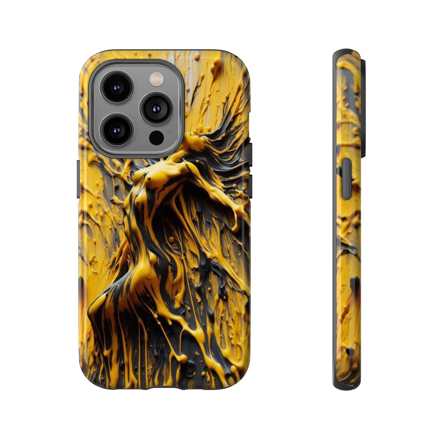 Bold Art Phone Case - Vibrant Yellow Abstract Design