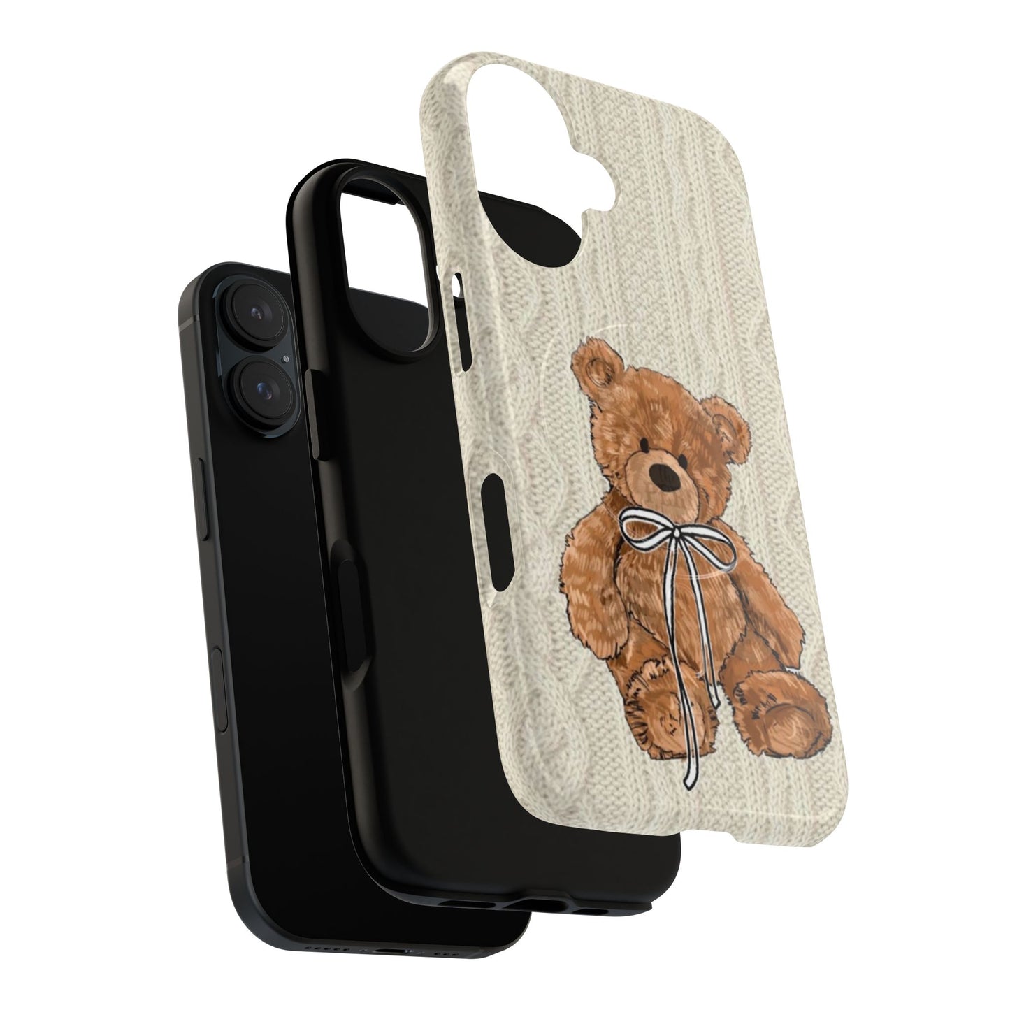 Cozy Bear Magnetic Phone Case - Cute Knit Design for All Ages