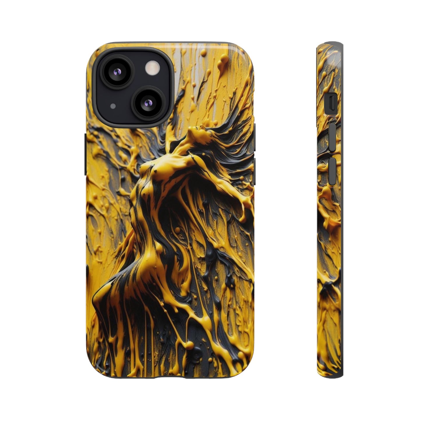 Bold Art Phone Case - Vibrant Yellow Abstract Design