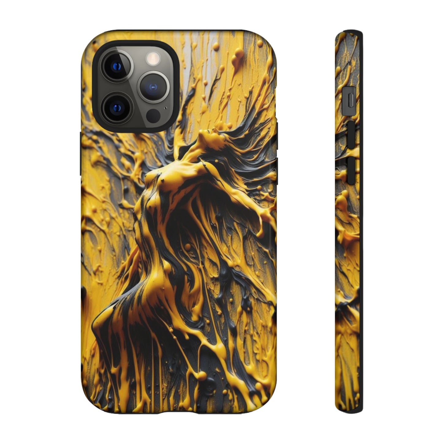 Bold Art Phone Case - Vibrant Yellow Abstract Design