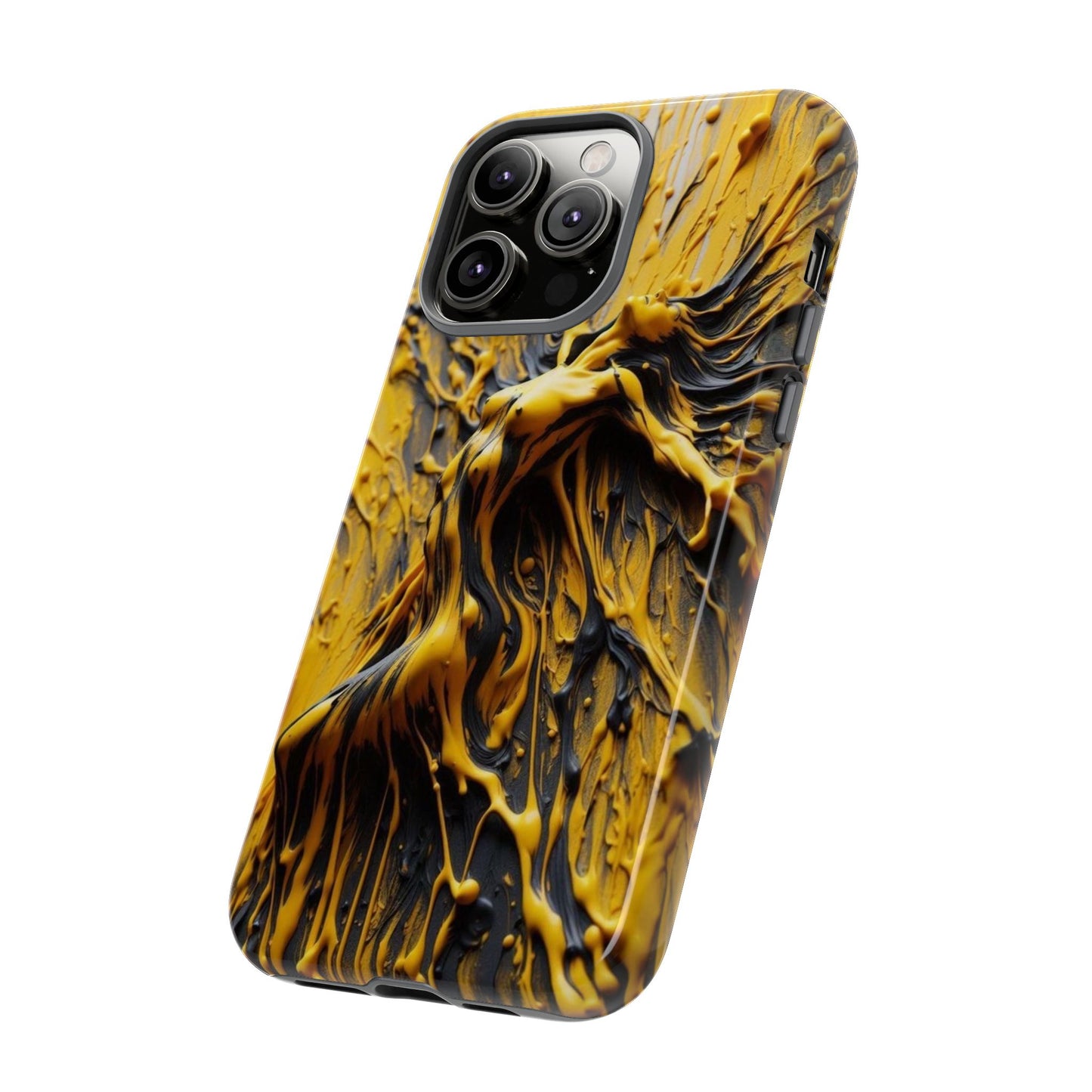 Bold Art Phone Case - Vibrant Yellow Abstract Design